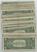 60 Small Size Blue Seal $1 Silver Certificate notes