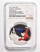 PF70UCAM 2017 Niue $2 Colorized Mickey Fantasia 1 Of 1st 50 Struck NGC
