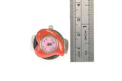 Stainless Steel Retro Red Enamel Heart Unique Watch Ring
