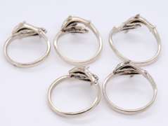 Group Lot of 5 Vintage 925 Sterling Silver Dolphin Rings
