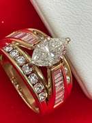 CERTIFIED LADIES 14K YELLOW GOLD AND DIAMOND RING