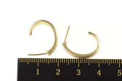 14K Yellow Gold 0.30 Ctw Diamond Oval Semi Hoop Earrings