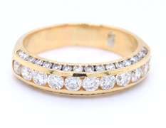 Elegant Yellow Gold 2.55ctw Channel Set Diamond Band
