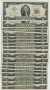 Lot of 19 much nicer 1953 Series $2 Red Seal Notes