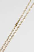 14k Yellow Gold Solid Pave Figaro Link Chain 2.6mm Necklace 16"