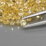 Fantastic 3.31ct diamond cut yellow Sapphire set