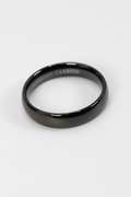 Men's Tungsten Carbide Black Rounded Wedding Band Comfort Fit Ring Size 15