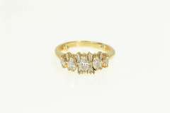 14K Yellow Gold Baguette & Marquise Diamond Statement Ring