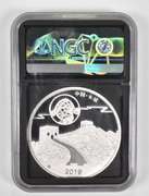 PF70UCAM 2019-Z China 2 Oz .999 Silver Blood Moon Panda FDOI - NGC