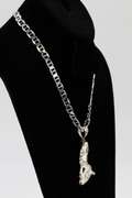 .925  Italian Sterling Silver 8mm Mariner Chain w/.925 Sterling Silver Sexy Lady Pendant