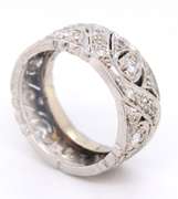 Antique Platinum Diamond Swirl Eternity Band