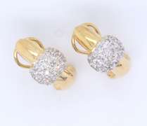 Dreamy Yellow Gold Pave Diamond Earrings