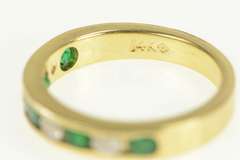 14K Yellow Gold 0.72 Ctw Diamond Emerald Wedding Band Ring