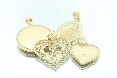 Fabulous Set of 4x 14kt Yellow Gold & CZ Pendants