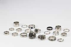 Stainless Steel Curated Ring Set Lot of 20 Rings
