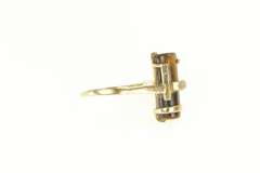 14K Yellow Gold 1960's Tiger's Eye Diamond Geometric Abstract Ring