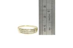 10K Yellow Gold Tiered Diamond Classic Wedding Band Heart Ring