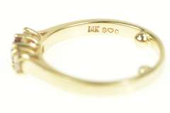 14K Yellow Gold 0.88 Ctw Natural Ruby Diamond Engagement Ring