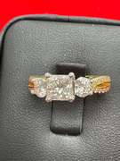 CERTIFIED SCOTT KAT 19K AND PLATINUM DIAMOND ENGAGEMENT RING