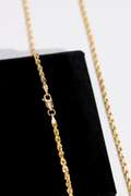 14K Yellow Gold 2.8mm Solid Rope Chain 22 Inch