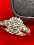 CERTIFIED LADIES 14K WHITE GOLD AND DIAMOND RING