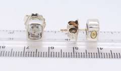 Sterling Silver Lagos Bezel Set White Topaz Stud Earrings