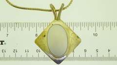 Wiwen Nilsson 925 Sterling Silver White Agate Pendant With Italian Box Chain