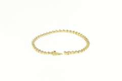 10K Yellow Gold 0.45 Ctw Diamond Wavy Link Simple Tennis Bracelet