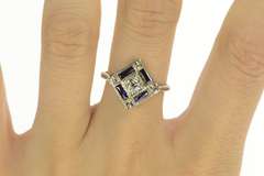 10K White Gold Art Deco 0.28 Ct Diamond Engagement Ring