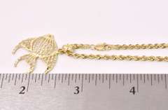 Ravishing Fish Pendant Necklace in 14K Yellow Gold