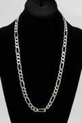.925 Italian Sterling Silver 8.7mm Figaro Link Chain Necklace 26 Inches