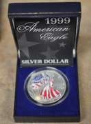 1999 Colorized American Silver Eagle In Display Box