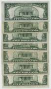 7 Much nicer 1934 Series $5 Blue Seal Silver Certificates