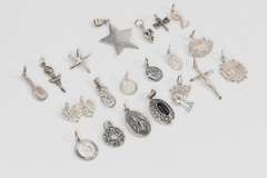 Sterling Silver Pendant Assortment Various Sizes & Styles (20 Pendant Lot)