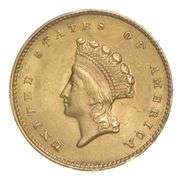 1855 $1.00 Indian Princess Head Gold