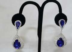 Sapphire Color  Fashion  Design Earrings
