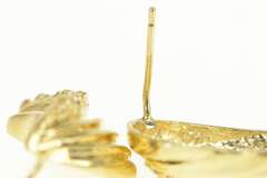 14K Yellow Gold 0.34 Ctw Diamond Scalloped Fanned Statement Earrings