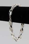 .925 Italian Sterling Silver 9.7mm Rope Chain 9 Inches Handmade