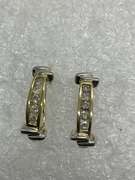 BRAND NEW 14K YELLOW GOLD AND DIAMOND EARRINGS.