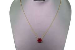 14kt Yellow Gold & Ruby Pendant Necklace