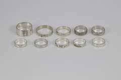 .925 Sterling Silver Plain Band Ring Lot 83 Rings of Various Sizes and Styles