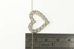 14K White Gold 2.00 Ctw Classic Diamond Heart Love Pendant
