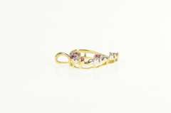 10K Yellow Gold Diamond Ruby Curvy Heart Love Symbol Pendant