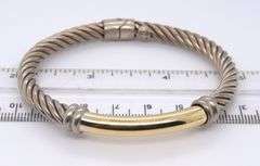 Vintage 925 Sterling Silver Twisted Cable Bangle Bracelet