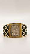 Men's 14kt Solid Yellow Gold, Onyx, & CZ Ring