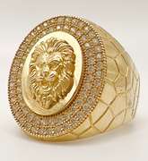 Men's 14kt Solid Yellow Gold & CZ Ring