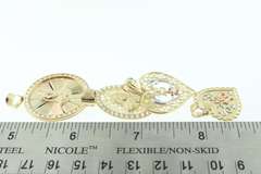 Fabulous Set of 4x 14kt Yellow Gold & CZ Pendants