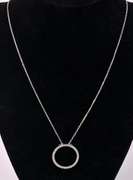 Dazzling Diamond Circle Pendant Necklace in 10K and 14K White Gold