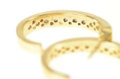 14K Yellow Gold 0.30 Ctw Diamond Oval Semi Hoop Earrings