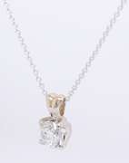 Delightful White Gold Laser Drilled Diamond Pendant on Chain